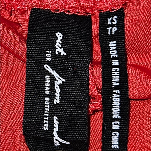 Out From Under Urban Outfitters Red Dolphin Hem Shorts White Contrast Piping XS - Picture 3 of 3